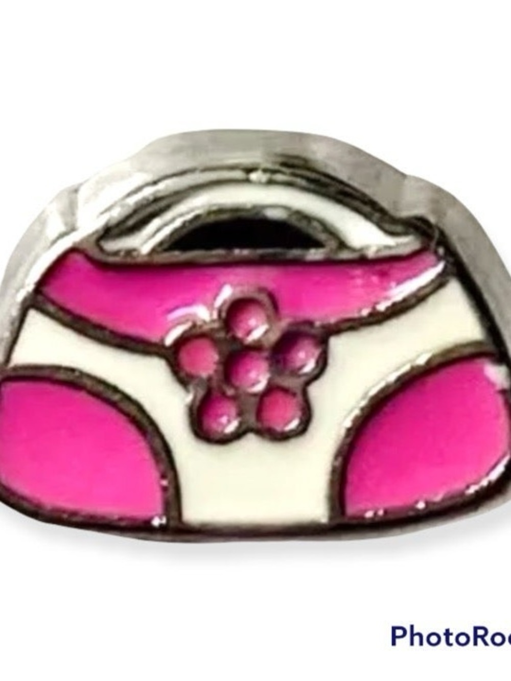 Origami Owl Pink and White Handbag Charm